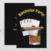 Invitation élégante à la soirée de bachelor (Devant / Derrière)