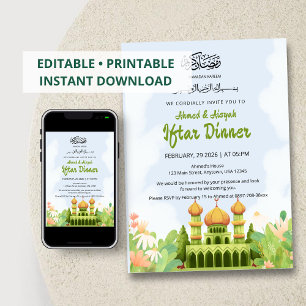 Invitation élégante à l'Iftar de Ramadan avec la M