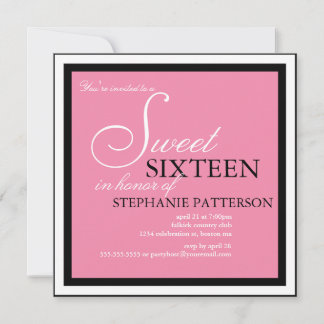 Invitation élégante à l'Sweet sixteen rose