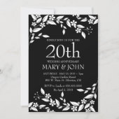 Invitation élégante à motif floral pour le 20e ann (Devant)