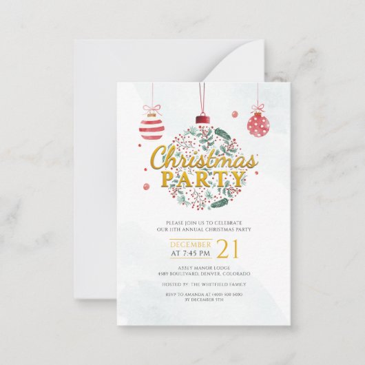 Invitation élégante à une fête de Noël (Devant)