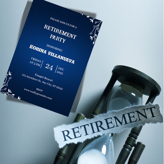 Invitation élégante à une fête de retraite