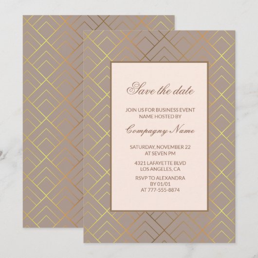 Invitation élégante à une soirée d'affaires à rete (Devant / Derrière)