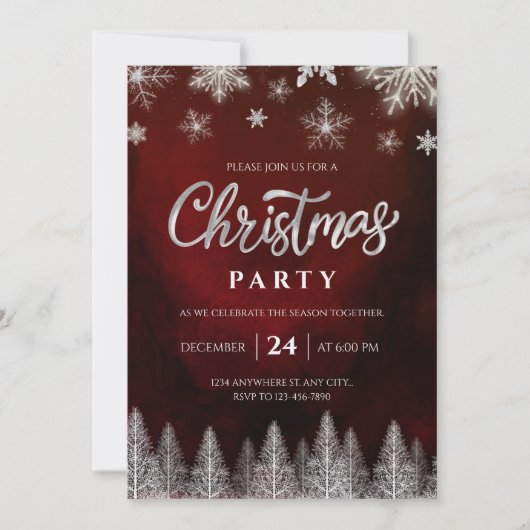 Invitation élégante à une soirée de Noël (Devant)
