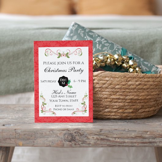 Invitation élégante à une soirée de Noël
