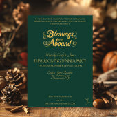 Invitation Elégante Action de grâce verte avec Cornucopie d'o
