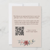 Invitation Élégante adoption florale bébé/douche pour enfant (Dos)