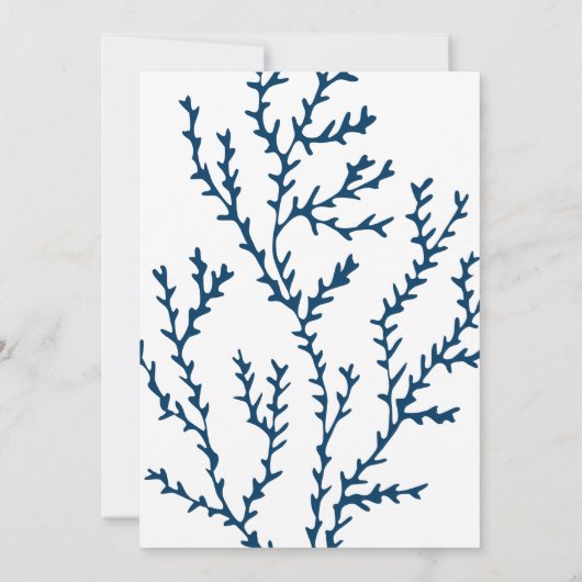 Invitation Élégante Algue Bleue - Brunch de Mariage de Style (Dos)