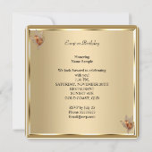 Invitation Elégante Amber Caramel Beige Gold Birthday Party (Dos)