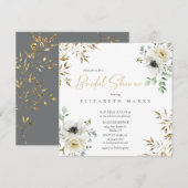 Invitation Elégante Anémone Florale de douche nuptiale Invita (Devant / Derrière)