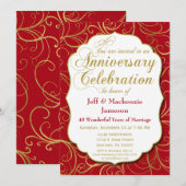 Invitation élégante anniversaire de mariage tourbi (Devant / Derrière)