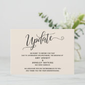 Invitation Élégante Annonce de Crème d'annulation de mariage (Debout devant)