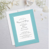 Invitation Elégante Aqua Blue Green Mariage