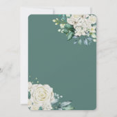 Invitation Elégante Aqua Rose Floral 80e fête d'anniversaire (Dos)