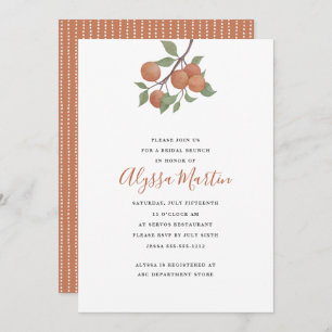 Invitation Elégante aquarelle agrumes tige/oranges design