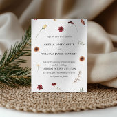 Invitation Elégante aquarelle automne Fleur sauvage Mariage d