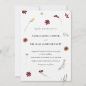 Invitation Elégante aquarelle automne Fleur sauvage Mariage d (Devant)