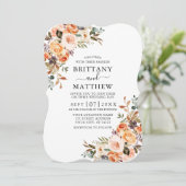 Invitation Elégante aquarelle Automne Floral Mariage (Debout devant)