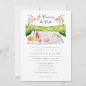 Invitation Elégante aquarelle Baby shower d'été pique-nique (Devant)