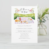 Invitation Elégante aquarelle Baby shower d'été pique-nique (Debout devant)