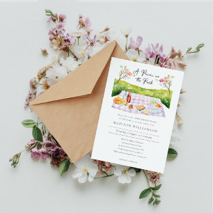 Invitation Elégante aquarelle Baby shower d'été pique-nique