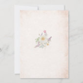 Invitation Elégante aquarelle bébé dans le sang Fleurs roses  (Dos)