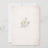 Invitation Elégante aquarelle bébé dans le sang Fleurs roses  (Dos)