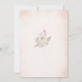 Invitation Elégante aquarelle bébé dans le sang Fleurs roses (Dos)