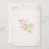 Invitation Elégante aquarelle bébé dans le sang Fleurs roses  (Dos)