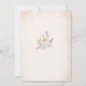 Invitation Elégante aquarelle bébé dans le sang Fleurs roses  (Dos)