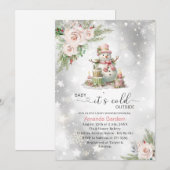 Invitation Elégante aquarelle bébé il fait froid dehors Bébé  (Devant / Derrière)