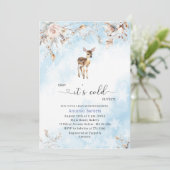 Invitation Elégante aquarelle bébé il fait froid dehors Bébé  (Debout devant)