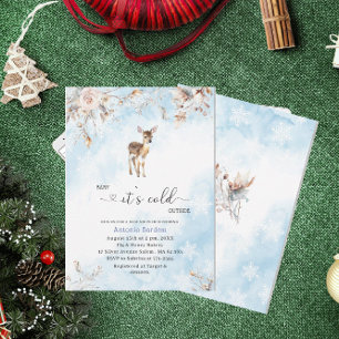 Invitation Elégante aquarelle bébé il fait froid dehors Bébé