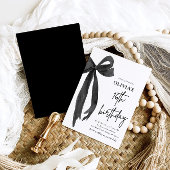 Invitation Elégante aquarelle Black Bow 16e fête d'anniversai