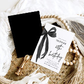 Invitation Elégante aquarelle Black Bow 20e fête d'anniversai