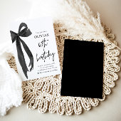 Invitation Elégante aquarelle Black Bow 60e fête d'anniversai