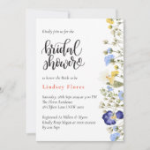 Invitation Elégante aquarelle blanche Fête des mariées floral (Devant)