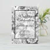 Invitation Elégante aquarelle blanche grise noire (Debout devant)