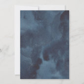 Invitation Elégante aquarelle bleu floral première communion (Dos)