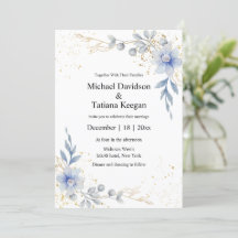 élégante aquarelle bleu foncé fleurs mariage