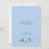 Invitation Elégante aquarelle bleu Hydrangea Mariage floral (Dos)