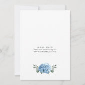 Invitation Elégante aquarelle bleu Hydrangea Mariage floral (Dos)