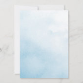 Invitation Elégante aquarelle bleu Hydrangea Mariage floral (Dos)