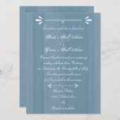 Invitation Elégante aquarelle bleue (Devant / Derrière)