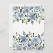 Invitation Elégante aquarelle bleue| Baptême (Dos)