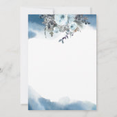 Invitation Elégante aquarelle bleue et Mariage bleu floral (Dos)