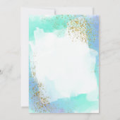 Invitation Elégante Aquarelle Bleue Et Or Mitzvah (Dos)
