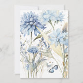 Invitation Elégante Aquarelle Bleue Floral Fête des Mères Bru (Dos)