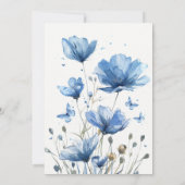 Invitation Elégante Aquarelle Bleue Floral Fête des Mères Bru (Dos)