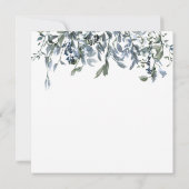 Invitation Elégante aquarelle Blue Floral Vines 90e anniversa (Dos)